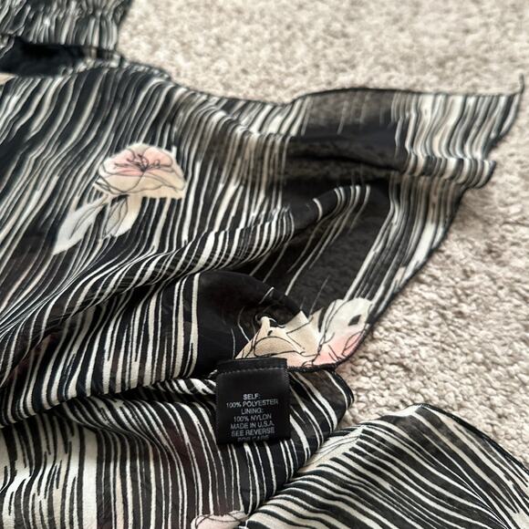 Vintage Arden B XS 90s Zebra Floral Rose Sheer Tank Top Going out Top Fairycore - Picture 7 of 9